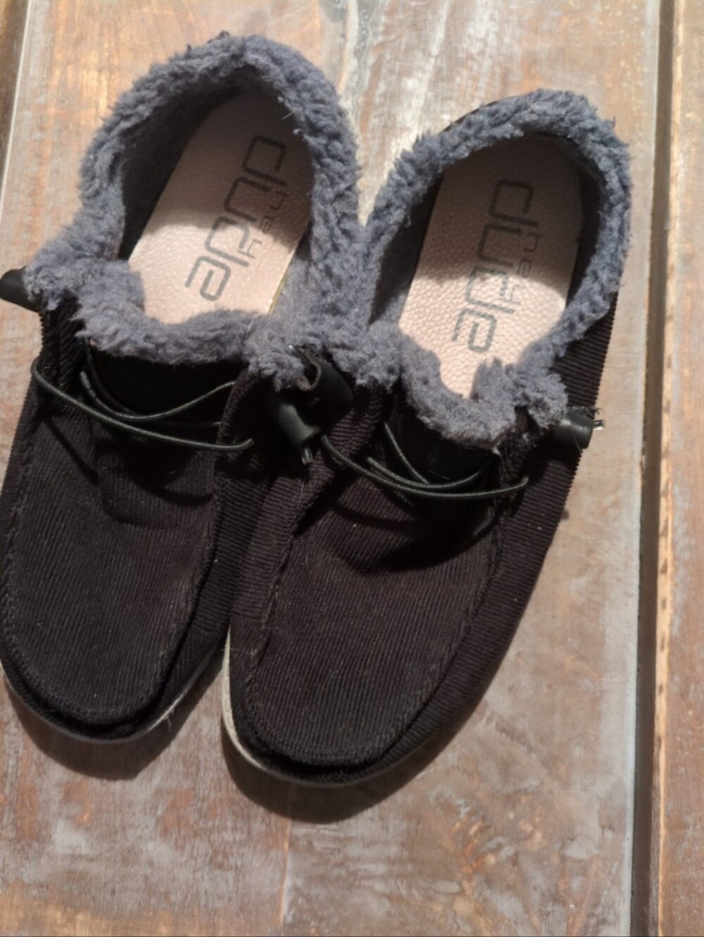 Hey dude Wendy black corduroy slip on loafers
